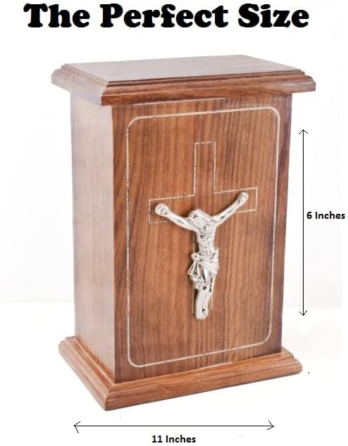 Wooden Urn Box for Human Ashes (Lord JEJUS Christ)